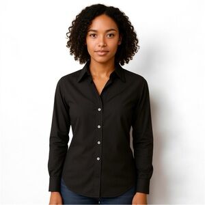 Black GAP Stretch Cotton Fitted Oxford blouse. Size Small.